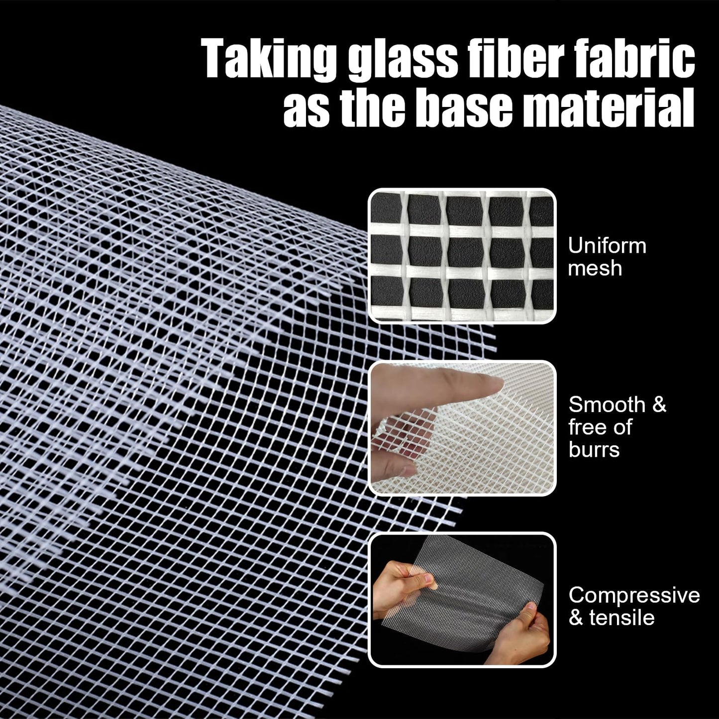 Fiberglass Mesh 3.2ft x 164ft,Fiberglass Mesh Plastering Mesh Enhanced Strength and Stability for Wall