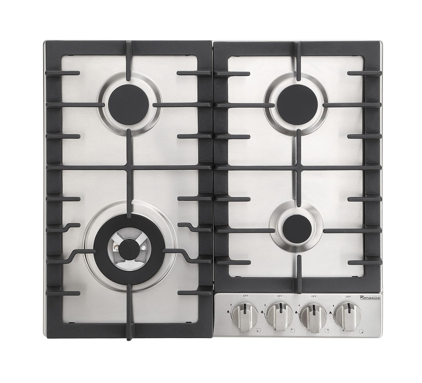 Rangaire RCG241S 24" Gas Cooktop - Stainless Steel, Sealed Burners, Cast Iron Grates, Die Cast Metal Burner Controls