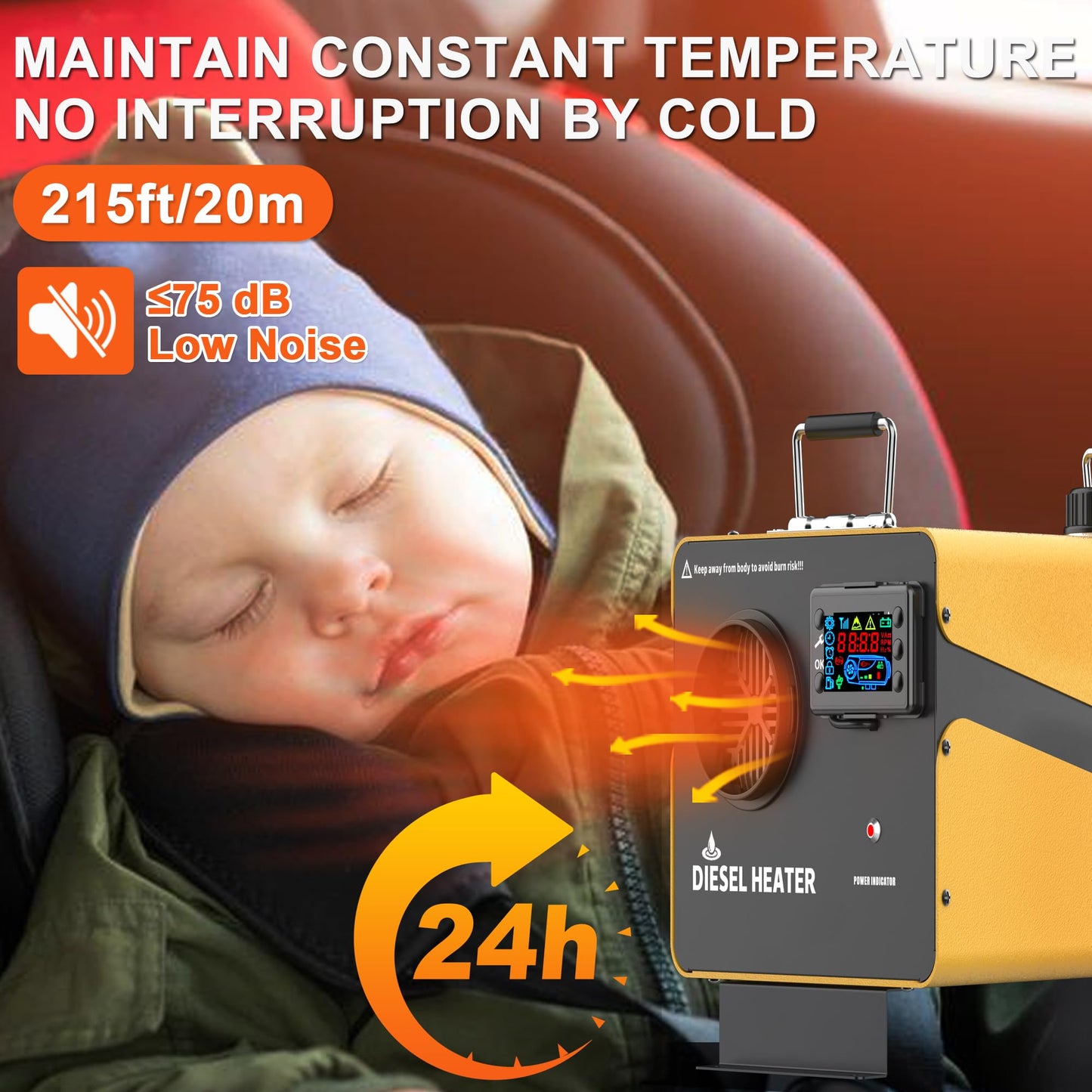 12000W Diesel Heater, 12V/24V & 110V All-in-One Diesel Air Heater, Rapid Heating Design for Motorhomes, Vans, Trucks, Yachts, Workshops and Camping Tents - Low Noise Heatr Equipment