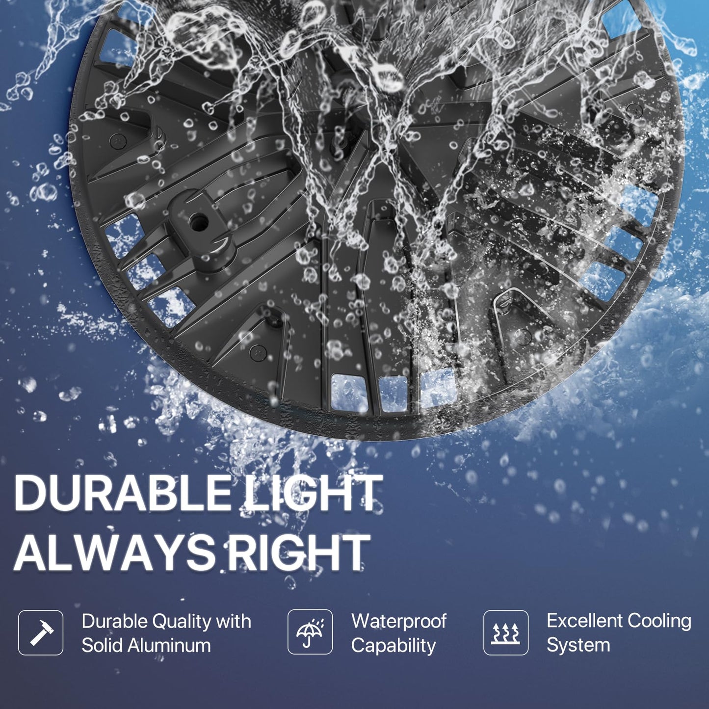 HYPERLITE UFO LED High Bay Light: 150W 19500LM High Bay LED Shop Lights with 6ft Plug - 5000K IP65 LED Warehouse Lights for Workshop Stadium Garage Lighting 6-Pack