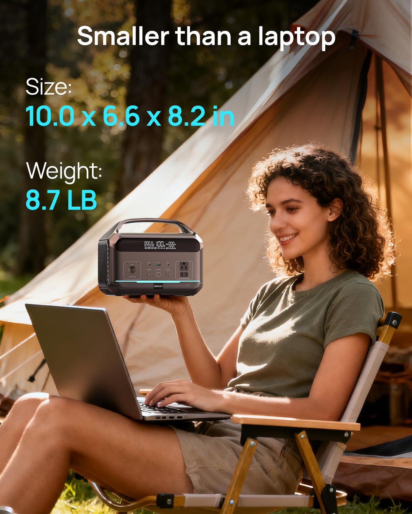 Portable Power Station 600W(1200W Surge), 288Wh(90,000mAh) Solar Generator LiFePO4 Battery with AC Outlets, 1.7H Fast Charging for Home & Emergency, Hurricane, CPAP