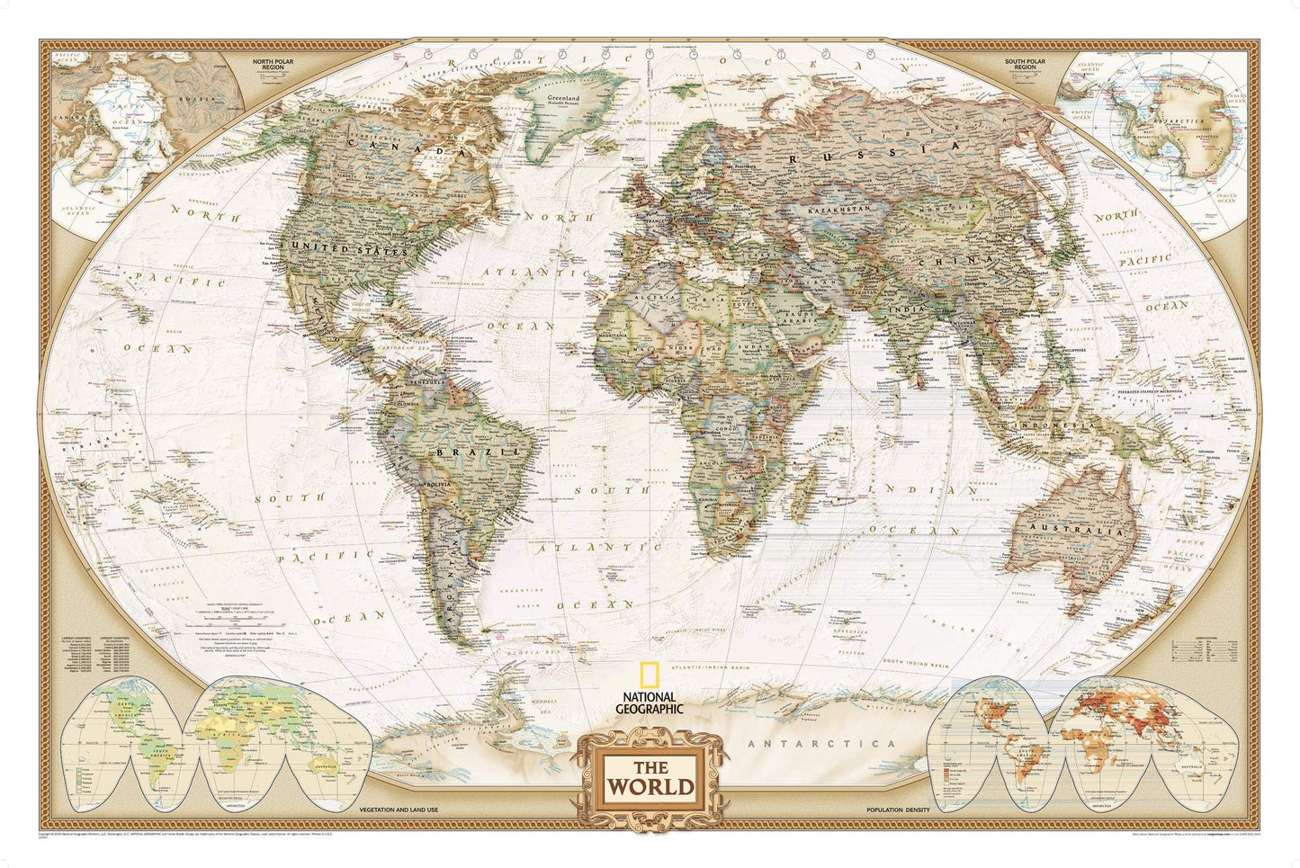 National Geographic World Wall Map - Executive - Laminated (46 x 30.5 in) (National Geographic Reference Map)