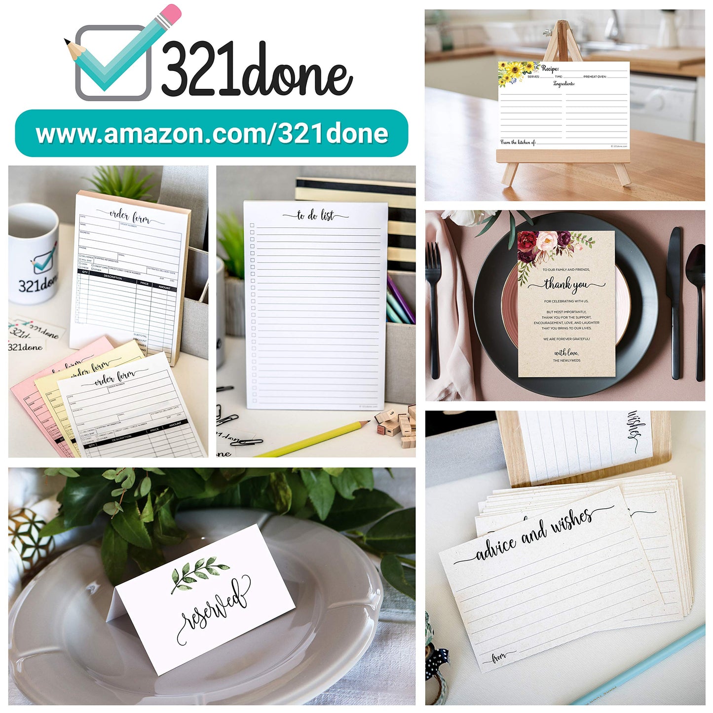 321Done Wide-Ruled Notepad (8.5" x 11") Made in USA, 50 Sheets, Letter Size, Large Tear Off Edge Glued, Planning Memo Pad, Unisex Minimalist Simple Lined Wide Spaced Writing Pad