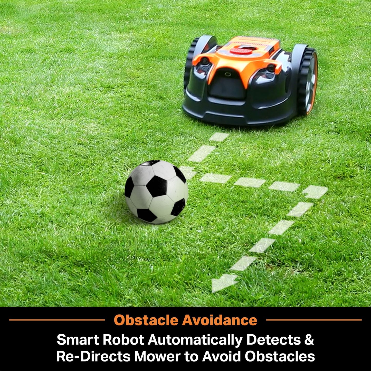 LawnMaster OcuMow™ Robot Lawn Mower with Cordless 24V MAX 10” Grass Trimmer Combo Kit Perimeter Wire Free for Small Yards 2000-4000 Square Feet Optical Navigation Automatic Obstacle Avoidance Spot Cut