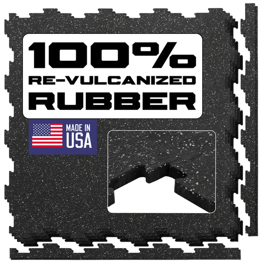 Grytfit Interlocking Rubber Floor Tiles 12MM – Heavy Duty 100% Rubber Gym Flooring for Home Gym, Garage, Workout Room, Equipment Mats, Indoor/Outdoor Mats, Gray Fleck 4-Pack 22.5"x22.5"