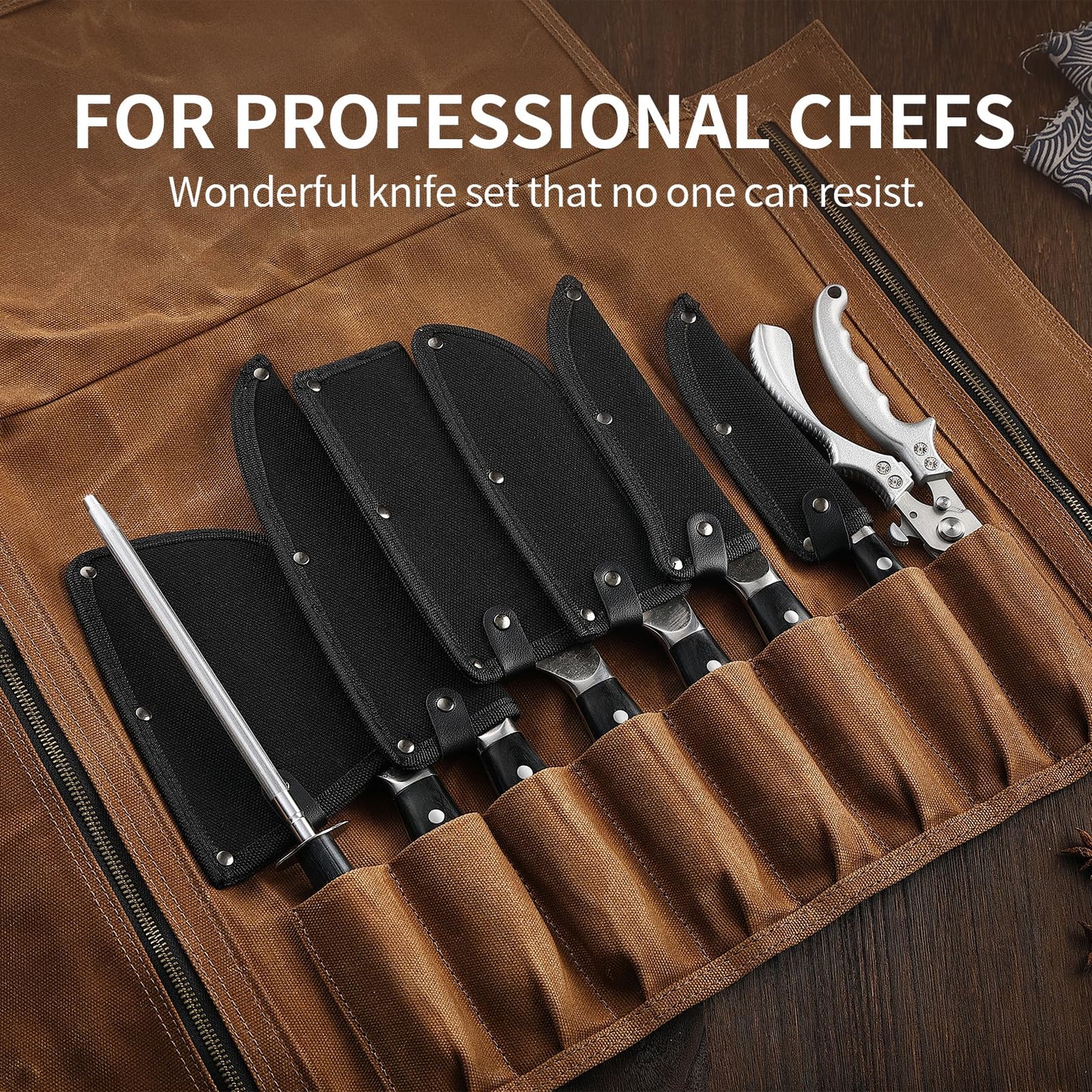 XCHIEF PRO Chef Knife Set, Hand Forged Meat Boning Carving Cleaver Butcher Knife, High Carbon Steel Japan Nakiri Santoku Knife Set with Accessories for Kitchen, BBQ Camping Knives Set with Bag