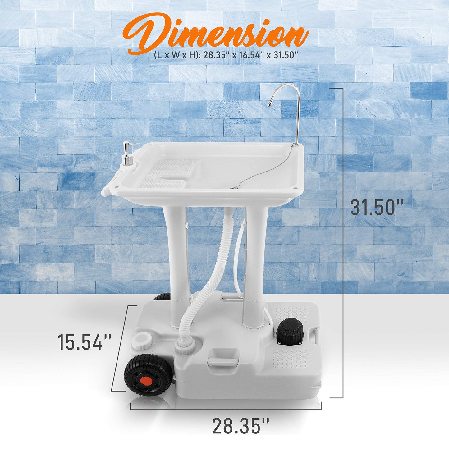 SereneLife SLCASN25 Portable Camping Sink w/Towel Holder & Soap Dispenser-30L Water Capacity & Portable Toilet with Carry Bag – Indoor Outdoor Toilet with CHH Piston Pump