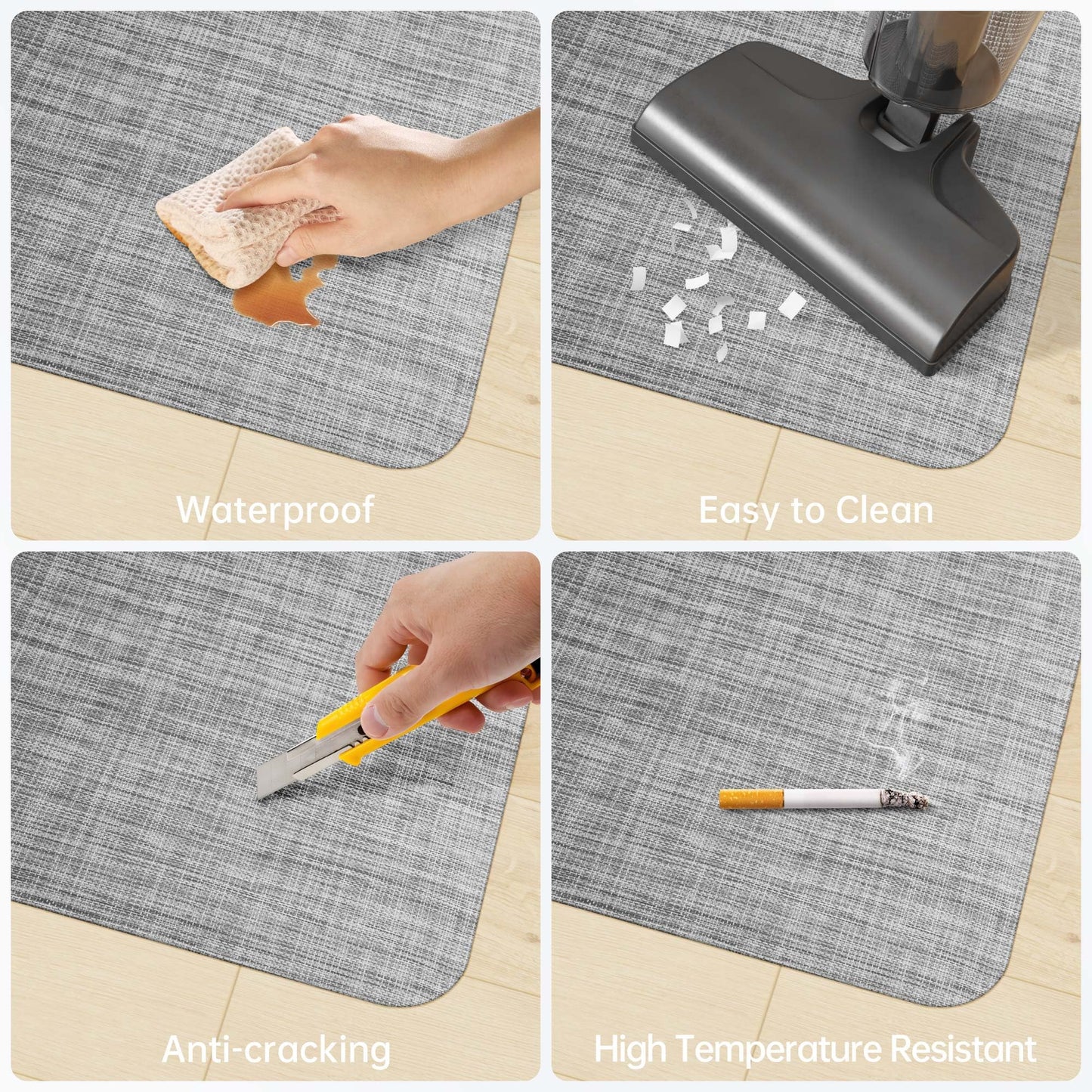 Cybstrax Office Chair Mat for Hardwood & Tile Floor, 30" x 48" Desk Chair Mat, Anti Slip, Non-Curve Computer Chair Mat for Rolling Chairs Floor Protector for Home Office