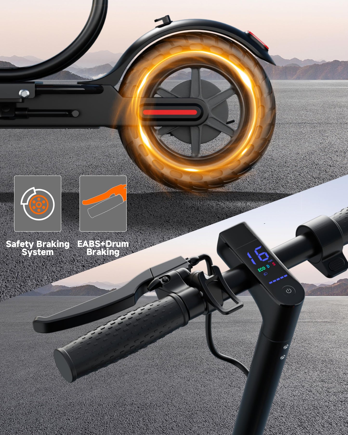 Electric Scooter with Seat for Adults and Teens, 19MPH & 15-Mile Range, 350W Motor, 8.5" Solid Tires with App Control & Dual Brake System - Foldable Commuter E-Scooter with Storage Bag