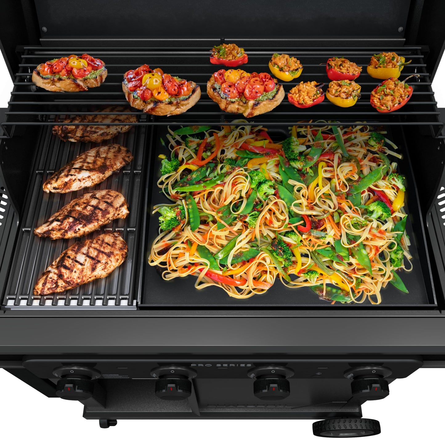 Charbroil Pro Series with Amplifire Infrared Technology 4-Burner Propane Gas Grill Cabinet with Side Burner, Black - 463281024