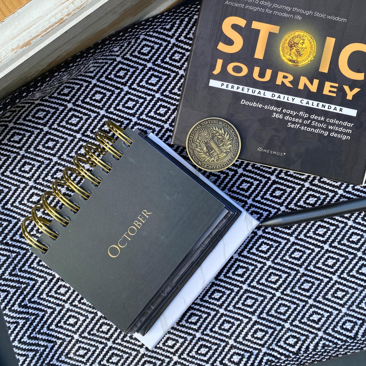 MESMOS 366 Daily Stoic Calendar, Administrative Professional Day Gifts, Inspirational Gifts for Men, Men's Gifts, Daily Affirmations Office Desk Decor for Men, Motivational Self Care Office Desk