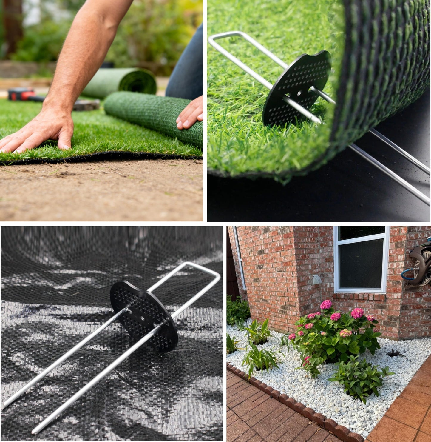 10 Inch 50 PCS Galvanized Landscape Staples with 50 PCS Gasket, Landscape Fabric Pins Stakes Lawn Ground Cover Graden Staples Spikes Weed Barrier Stakes