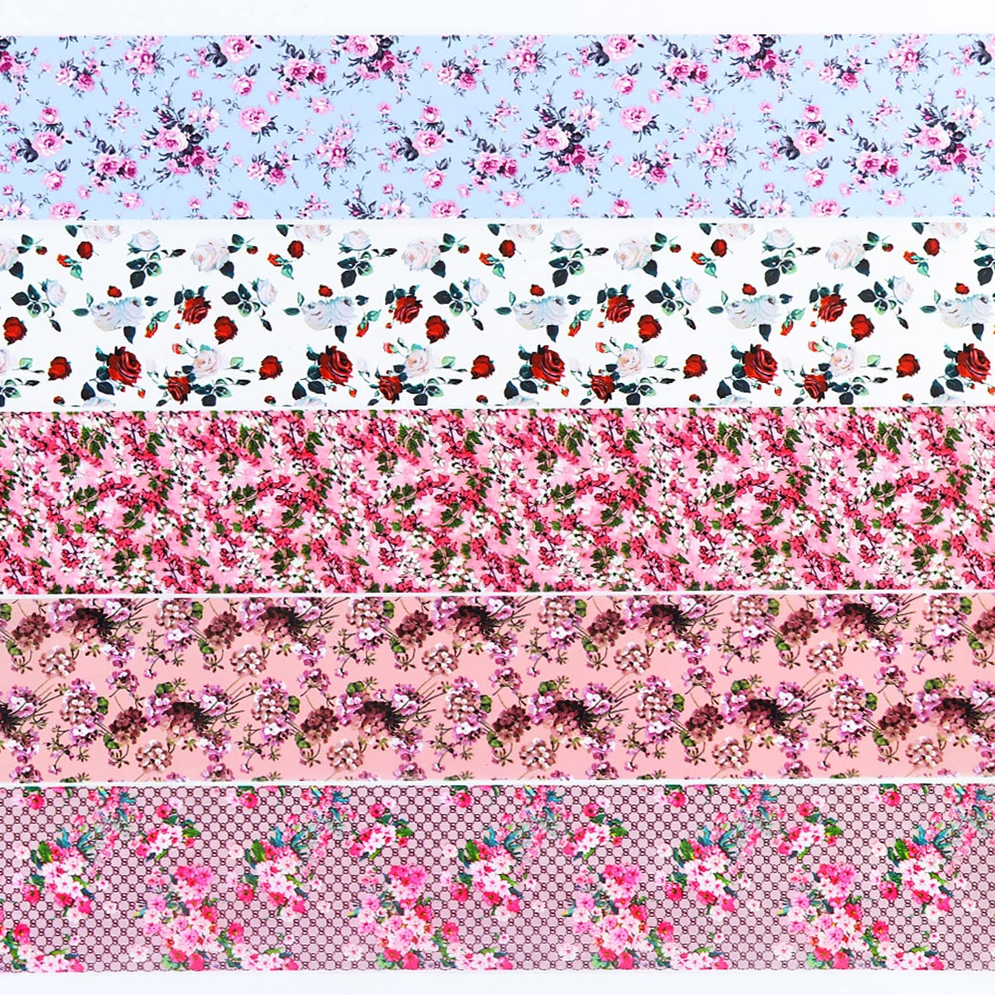 Flowers Holographic Nail Foil Stickers Decals, Floral Nail Polish Sheets Sky Starry Paper Transfer Foils Rose Nails Supplies for Nail Transfer Glue Women Manicure Film Decorations