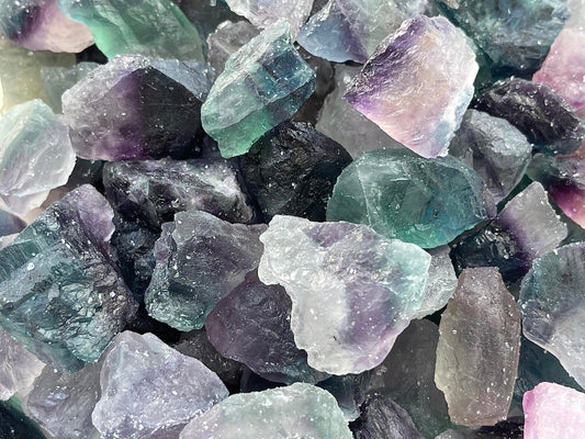 GAF TREASURES Wholesale Raw Rainbow Fluorite Crystals, Natural Rainbow Fluorite Stone, Natural Rough Rainbow Fluorite Crystals, Rainbow Fluorite Healing Crystals (Rainbow Fluorite, 0.5 Pound)