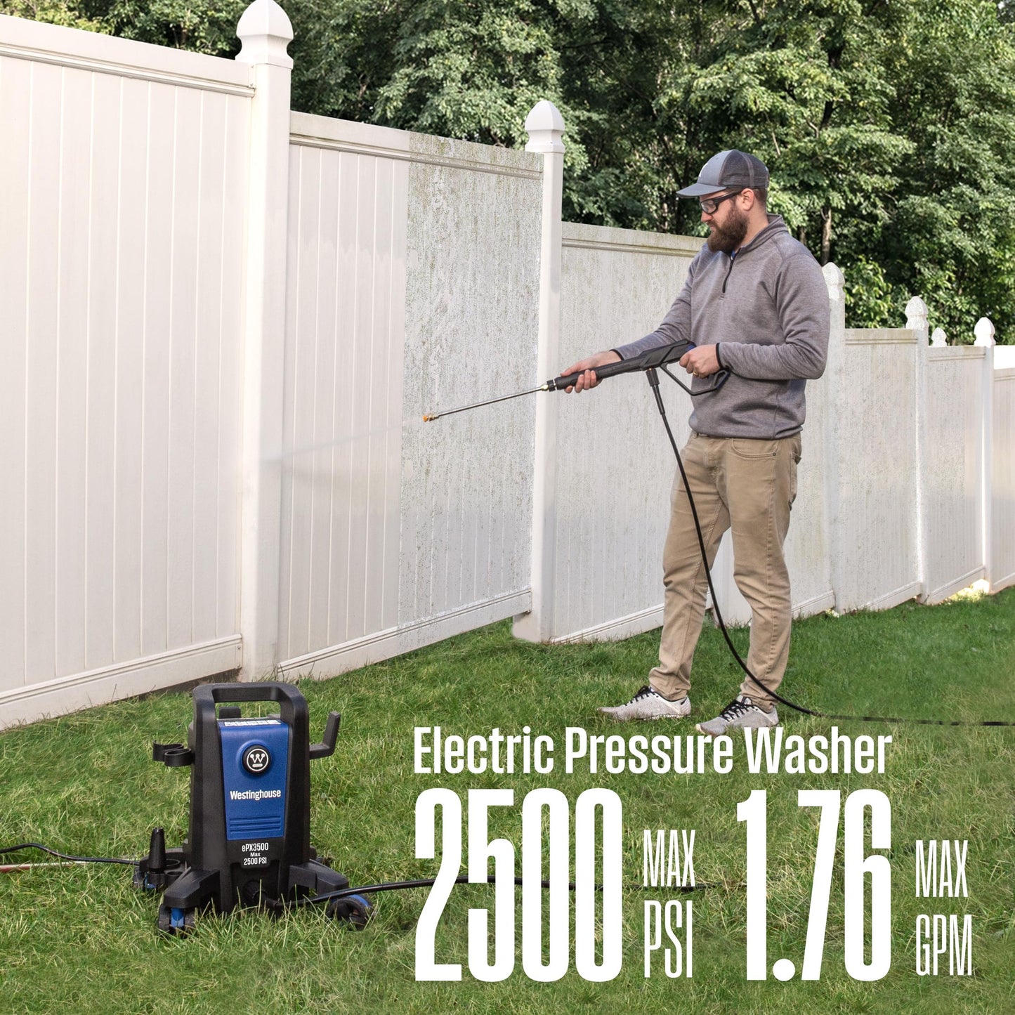 Westinghouse 2500 PSI Electric Pressure Washer Bundle with 12" Surface Cleaner and Accessories
