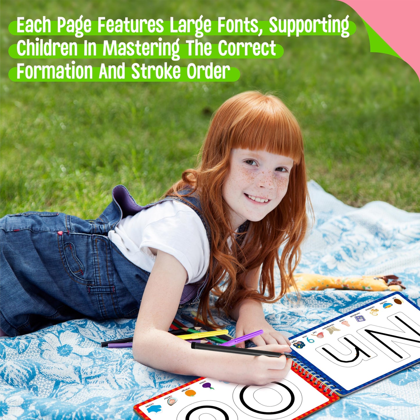 SpriteGru Letter & Number Tracing Pad, 30 Pages Alphabet ABC and 123 Handwriting Book, Reusable & Erasable Pen Control Practice Montessori Autism Educational Fine Motor Toddler Learning Toys