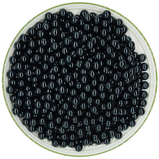 WHNKFB 8mm 50PCS Natural Black Onyx Round Beads, Smooth Polished Agate Loose Beads for Jewelry Making Craft - 4mm 6mm 8mm 10mm Options with Free Elastic Cord