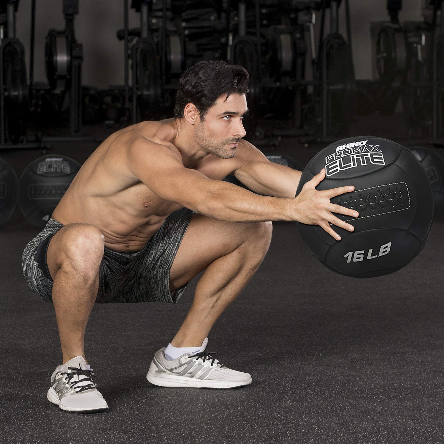 Champion Sports PRX16 Rhino Promax Elite Slam Balls, 16 lb, Soft Shell with Non-Slip Grip, Medicine Wall Exercise Ball for Weightlifting, Plyometrics, Cross Training, & Home Gym Fitness