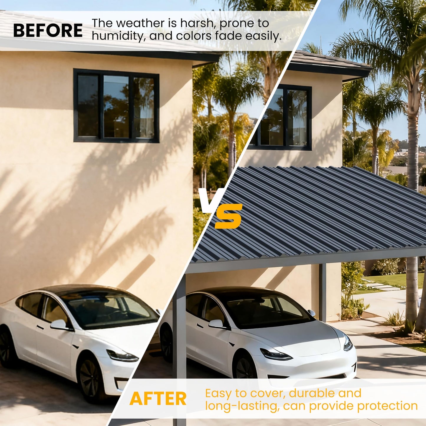 BOBIBAN 10 pcs Metal Roofing Panels - Corrugated Galvanized Roof Panels L45.28x W17.72 Inch, Waterproof Tin Roof Sheets for Garages,Sheds, Stables and Mobile Homes, Includes Screws(Grey,L45.28''-10)