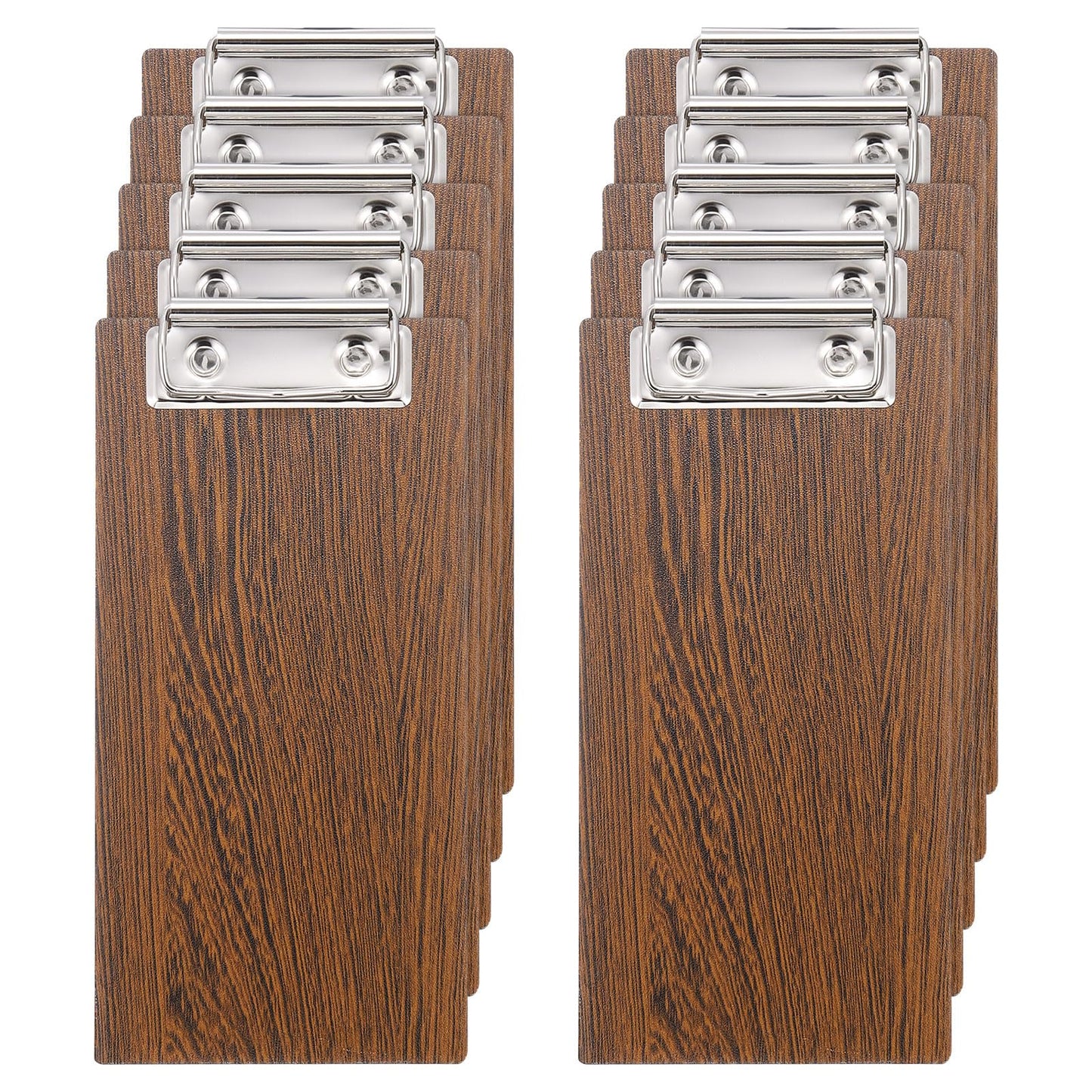 PATIKIL Check Presenters for Restaurants, 30Pcs Mini Clipboard Wood Check Holder Half Page Menu Holder for Restaurant Cafe Waitress Guest Check Server, Brown