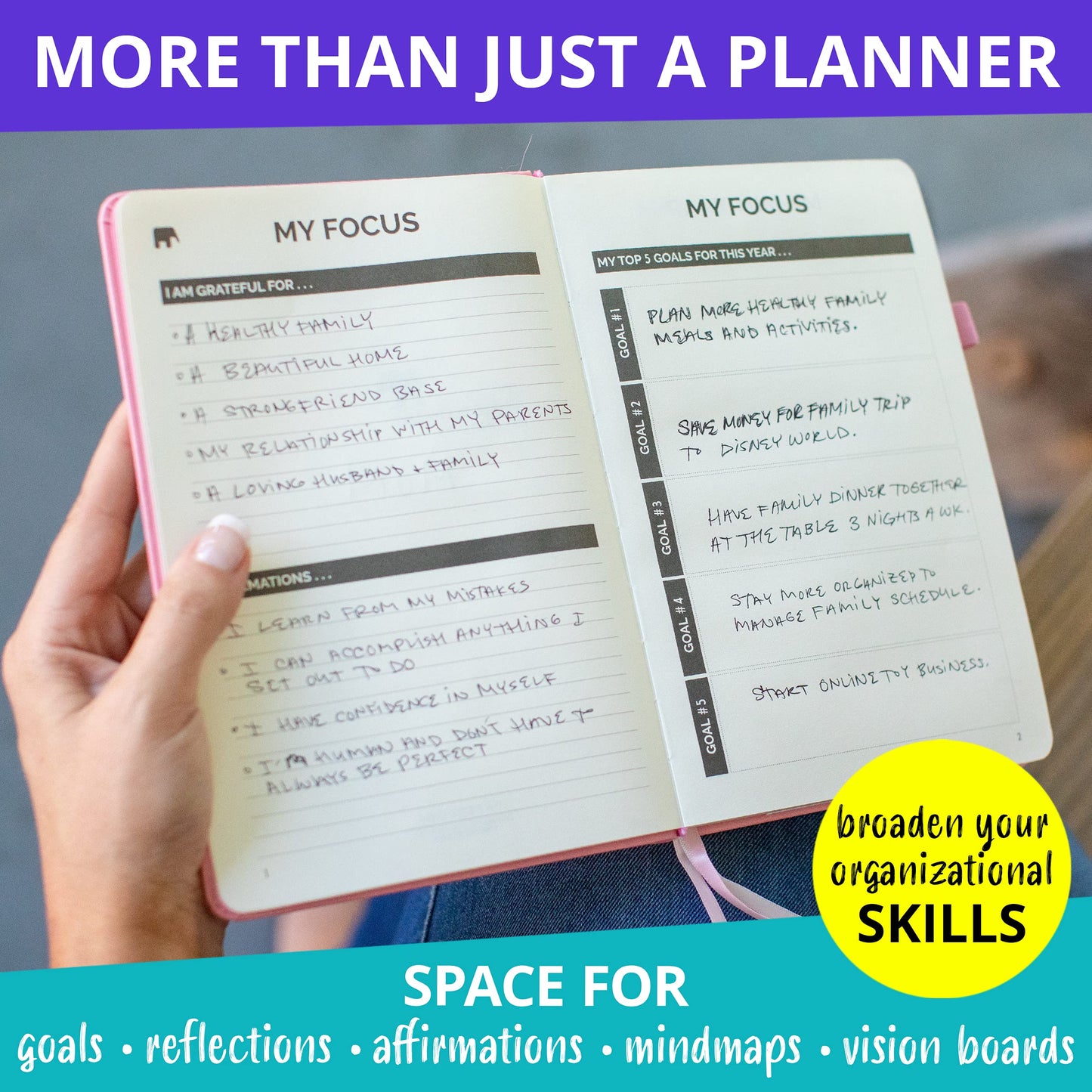 Undated Leather Planner 2025-2026 – Daily, Weekly & Monthly Organizer | Stylish 8.25" x 5.75" Agenda Book with Pen Holder | No-Bleed Thick Paper | To-Do Lists & Goal Planner for Work, School & Life