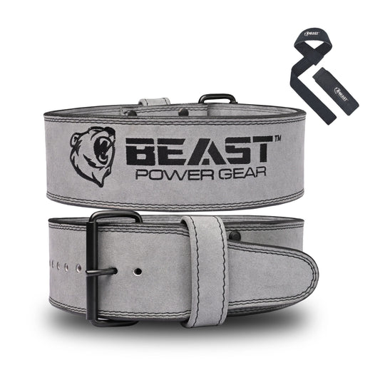 Beast Power Gear Weight Lifting Belts - Free Strap 4” Wide 10mm Thick for Weightlifting Bodybuilding Powerlifting Belt Superior Back Support Gym Belts for Men Women