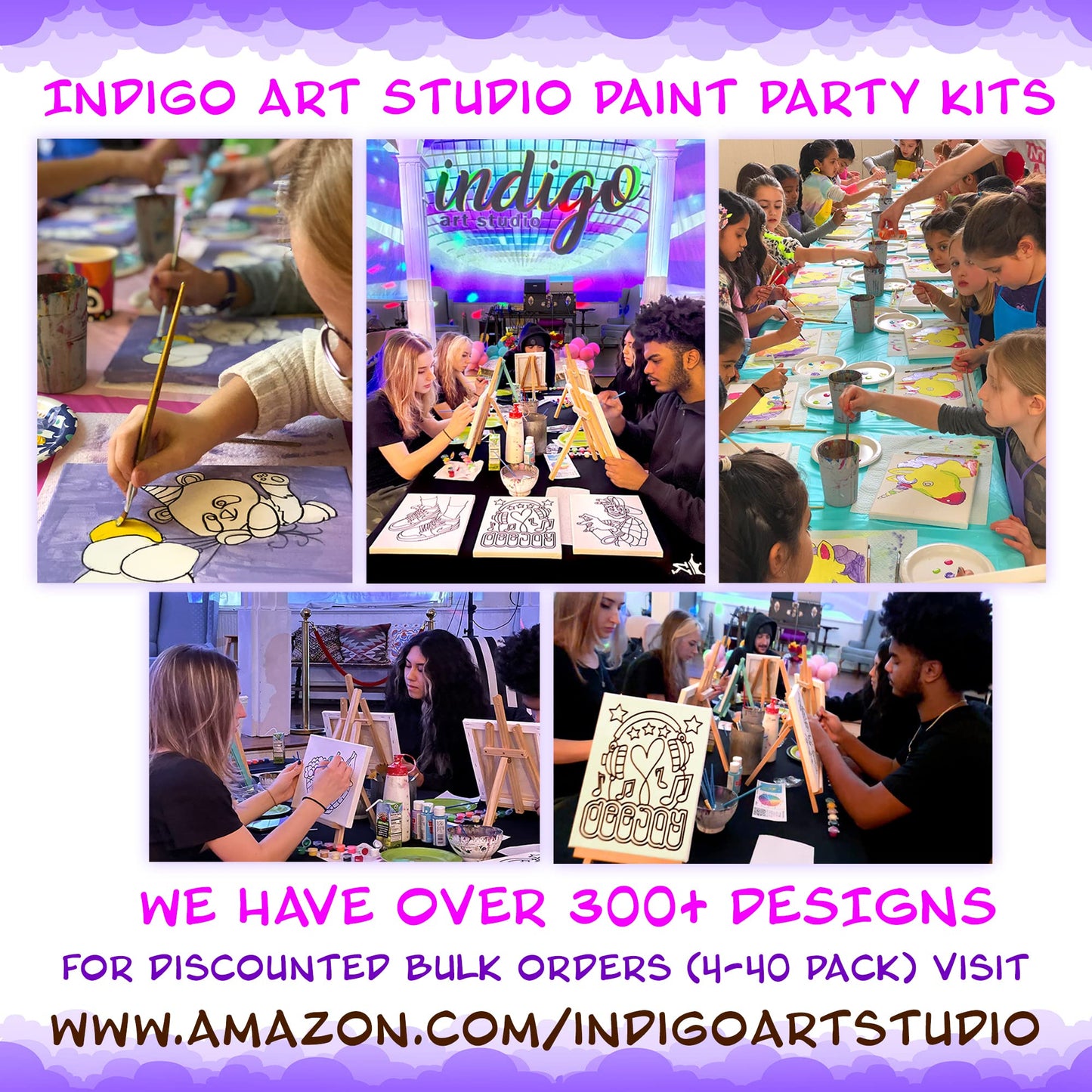 Indigo Art Studio Pre Drawn Canvas Painting for Adults Kids | Stenciled | Art Activity | Afro Queen | DIY Birthday Gift & Adult Sip and Paint with Twist Party Favor (11x14 Inches)