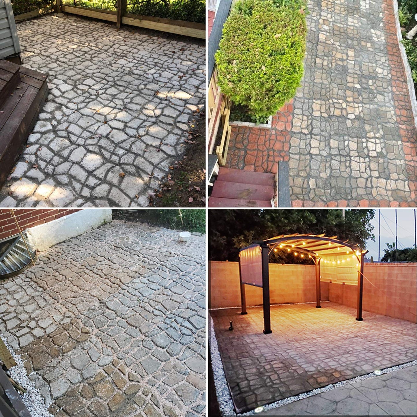 Walk Path Maker, Pathmate Stone Mold Paving Pavement Concrete Molds Stepping Stone Paver Walk Way Cement Molds for Patio, Lawn & Garden(4 Packs 13 x 13 x 1.4 inch)