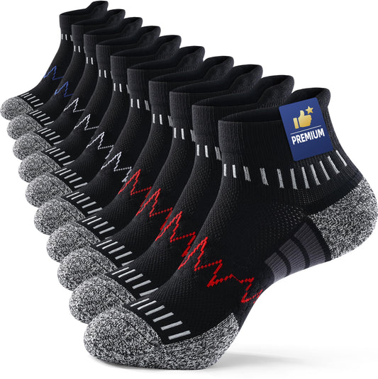 MAXTOP Ankle Compression Socks for Men Women,Cushioned Arch Support Athletic Running Socks,Anti Blister Sports Socks for Plantar Fasciitis Relief (5 Pairs)