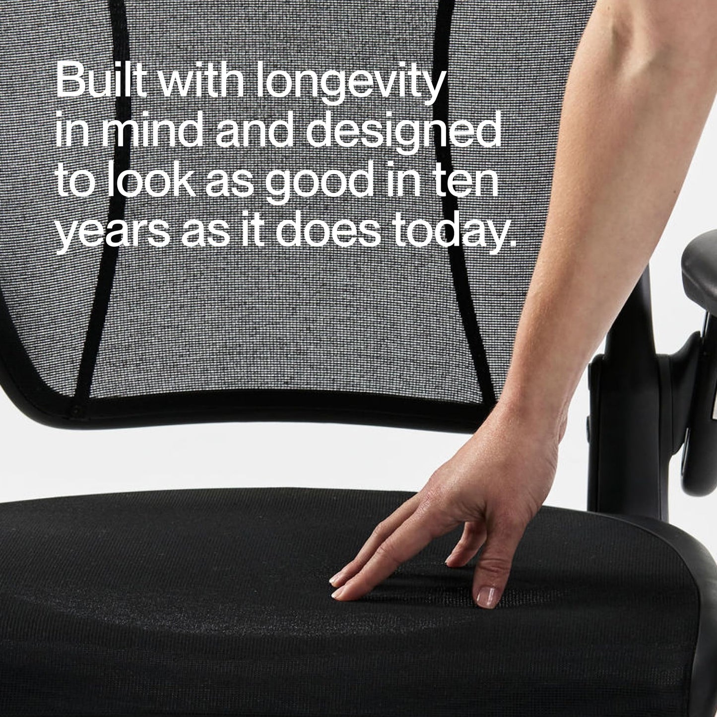 Humanscale World LM Black Catena Mesh Ergonomic Office Chair for Desk with Black Mesh Seat, Adjustable Simple Desk Chair, Black Frame