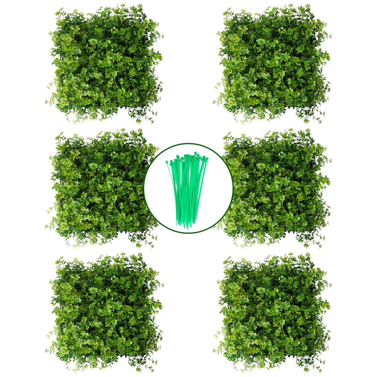 Artificial Grass Wall Panels, UV-Resistant Green Wall Panels, Privacy Fence Screen, Greenery Wall Backdrop for Indoor & Outdoor Decor, Plant Wall Green Wall Decor - 20"*20" 6 Pack