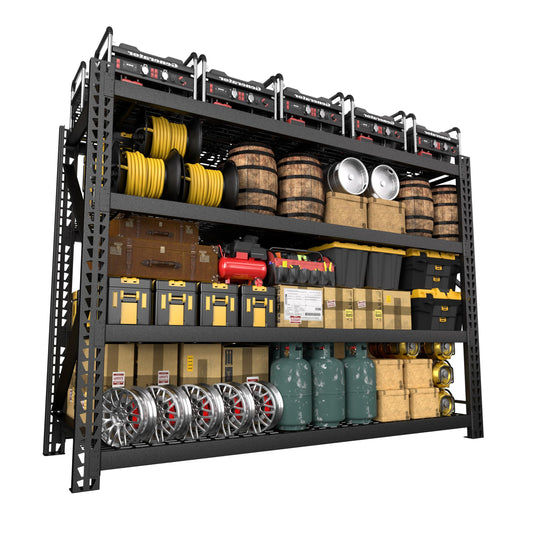 MUPATER 72" W x 24" D x 84" H Heavy Duty Storage Shelves, 8000 Pound Load Capacity, 4-Tier Adjustable Industrial Shelving, Metal Garage Storage Rack for Warehouse, Garage, Kitchen