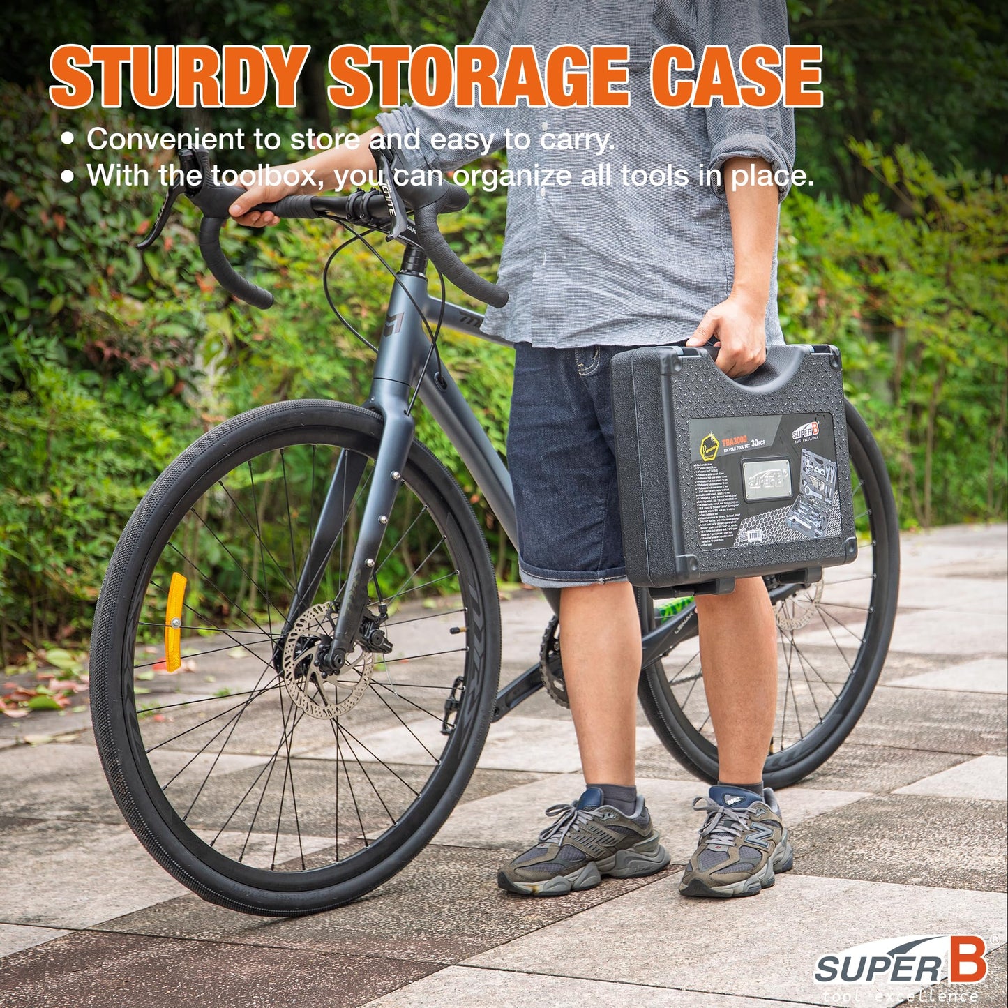 Super B 30 PCS Bicycle Tool Set - Bike Repair Kit with Carry Case - Bike Maintenance Tools for Road Bikes and Mountain Bikes, Repairing Tyres, Brakes, Chains, Pedal, Crank Puller(TBA3000)