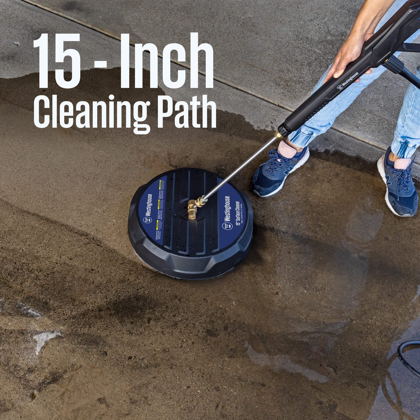 Westinghouse ePX3100v Electric Pressure Washer, 2100 Max PSI 1.76 Max GPM, Built-in Carry Handle & Universal 15” Pressure Washer Surface Cleaner Attachment