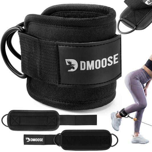 DMoose Ankle Strap for Cable Machine Attachments - Gym Ankle Cuff for Kickbacks, Glute Workouts, Leg Extensions, Curls, Booty Hip Abductors Exercise for Men Women