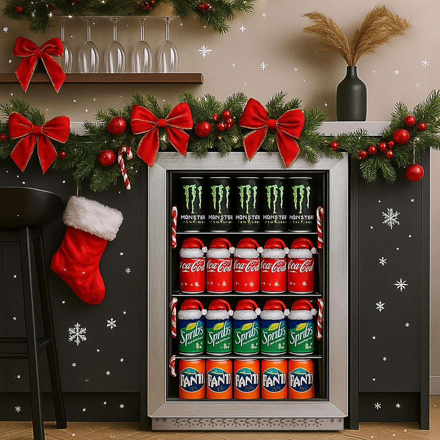ChillFoce 20 Inch Under Counter Beverage Fridge with Glass Door, Beverage Refrigerator Cooler 120 Can,Built in or Freestanding,Fast Cooling,Quiet ≤39 dBs,Blue LED Light Cooler for Bar, Home, Office
