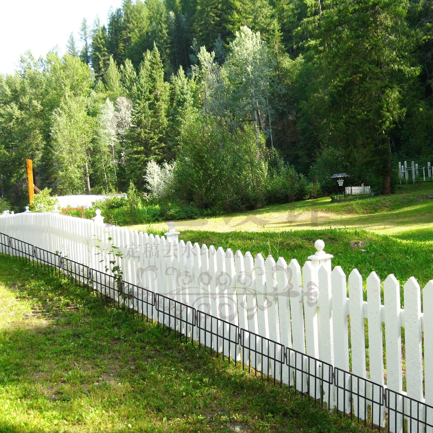 Adavin Black Animal Barrier Fence-24 Pack 12 in(L) X12 in(H) No Dig Garden Decorative Fence 1.5" Gap Rustproof Metal Dig Deterrent Panel Border for Dog Rabbits Ground Stakes Outdoor Patio,Total 24 Ft