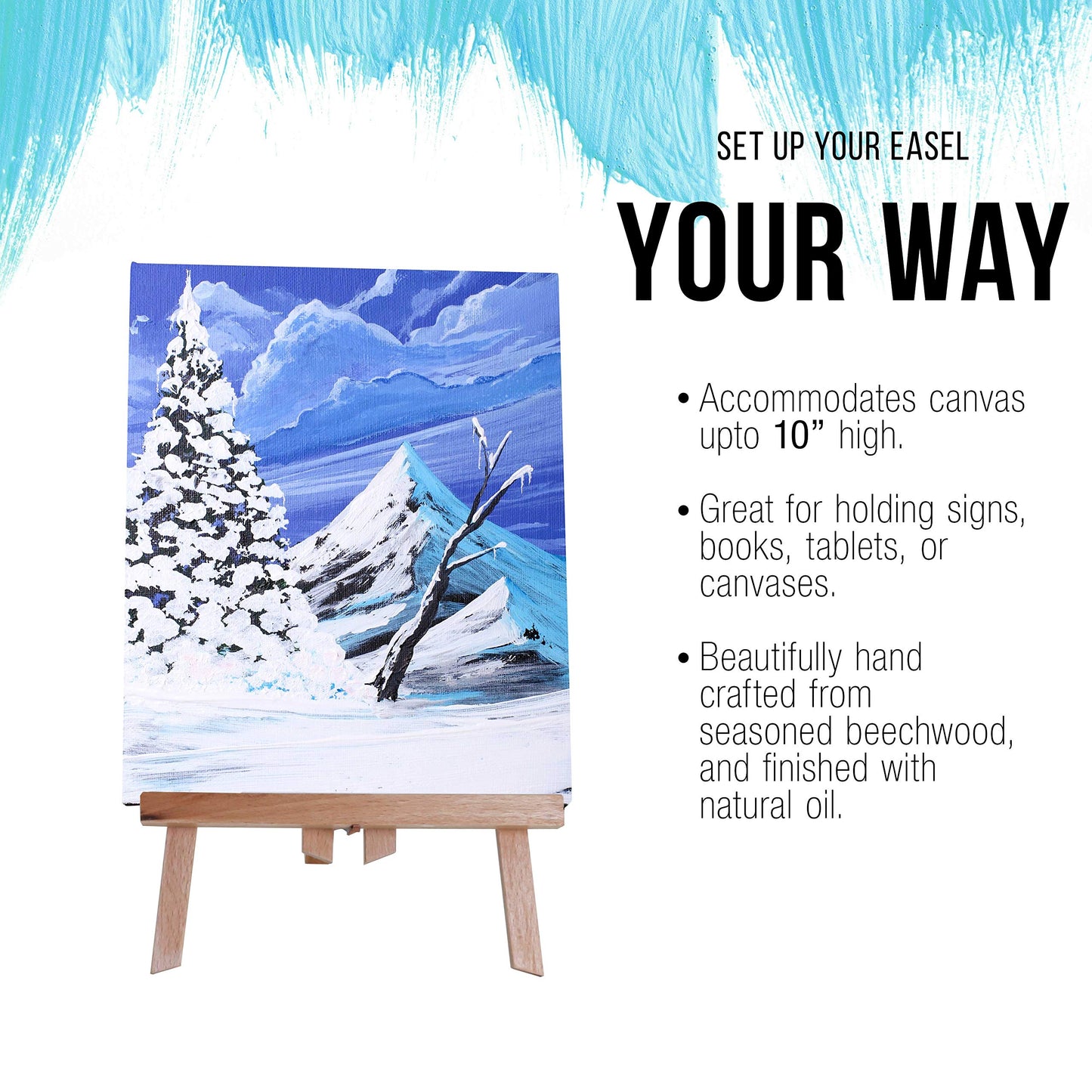 U.S. Art Supply 11" Small Tabletop Display Easel - Beechwood Artist A-Frame Display Stand, Wooden Easel for Painting, Canvas Stand, (Pack of 12) Classrooms Events Photo Picture Sign Holder