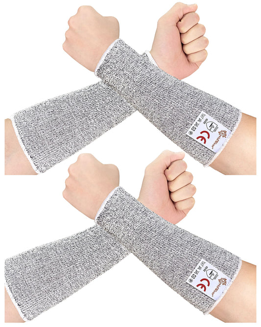 Evridwear Arm Protectors for Thin Skin and Bruising Cut Resistant Arm Sleeves Arm Guards Protective Sleeves for Men Women, 2 Pairs No Thumb Hole L/XL,Gray