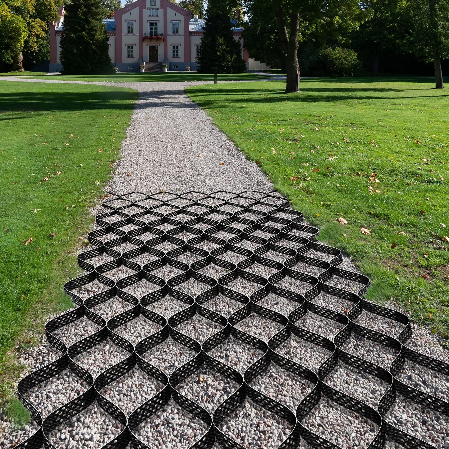 VIVOSUN 3’’ Depth Ground Grid, 9x17 ft, High-Density HDPE Geo Cell, 1885 lbs per sq ft Load, Foldable & Tensile, Easy Installation with Gloves, Perfect for Gardens, Driveways, Pathways
