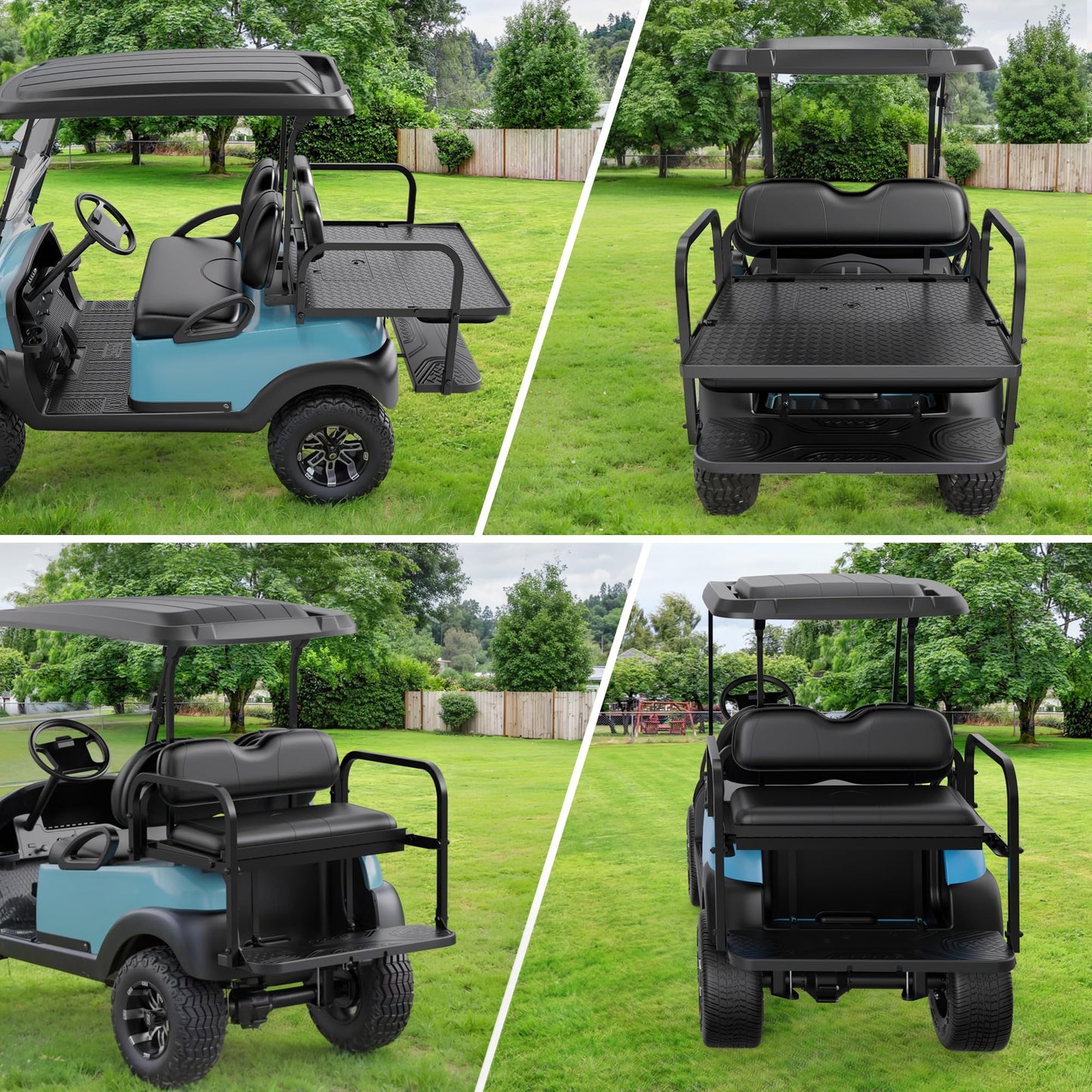 10L0L Golf Cart Rear Seat Kit for Club Car Precedent/Tempo/Onward 2004-Up | Back Flip Seat with High-Density Foam Cushions | Fold Down Rear Seat
