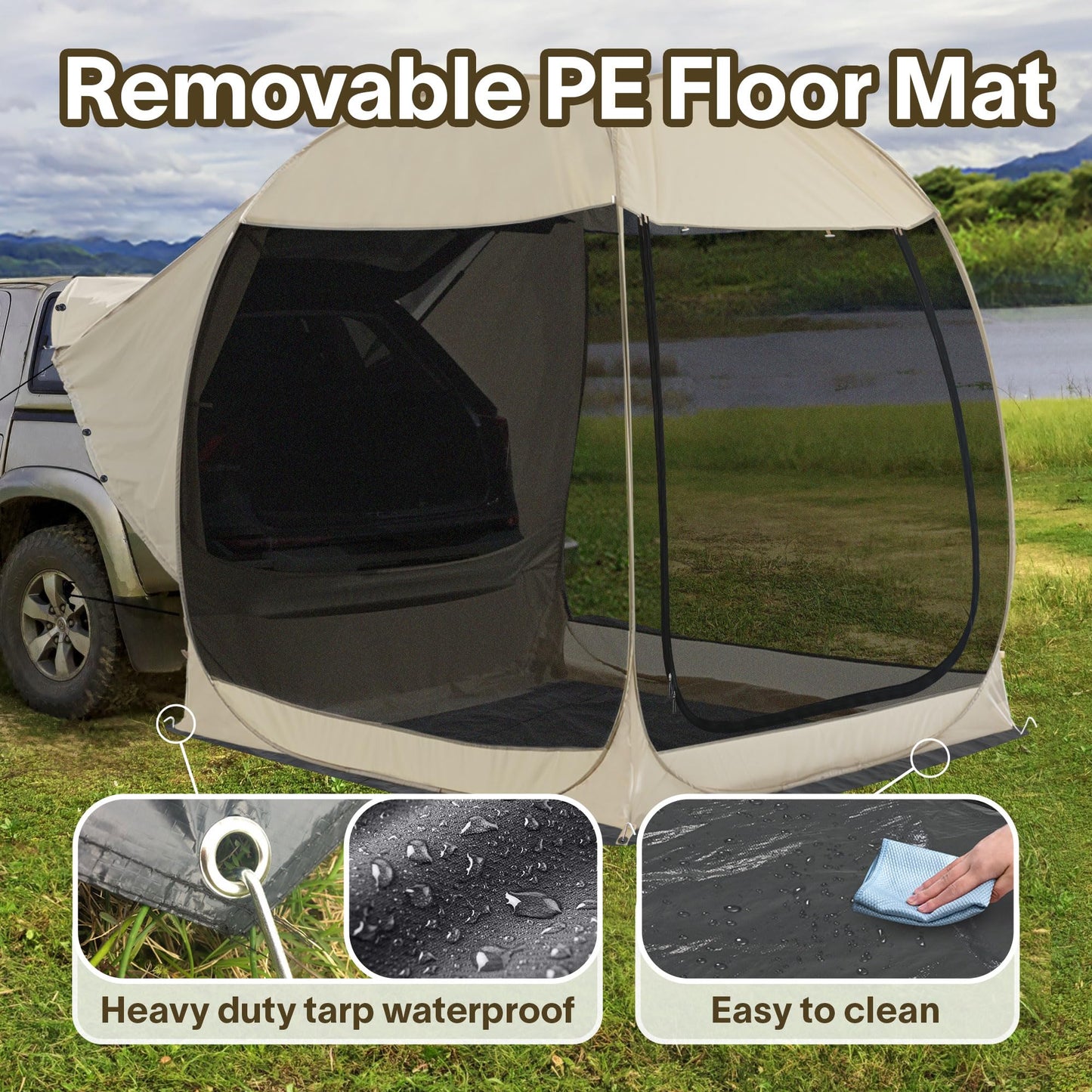 Alvantor® Pop Up Screen House, 4 in 1 Outdoor Camping Tent,7'x7' Screen Room with Mosquito Netting, SUV Tent with Carry Bag, Instant UV Resistant Sun Shelter for Garden, Patio, Backyard
