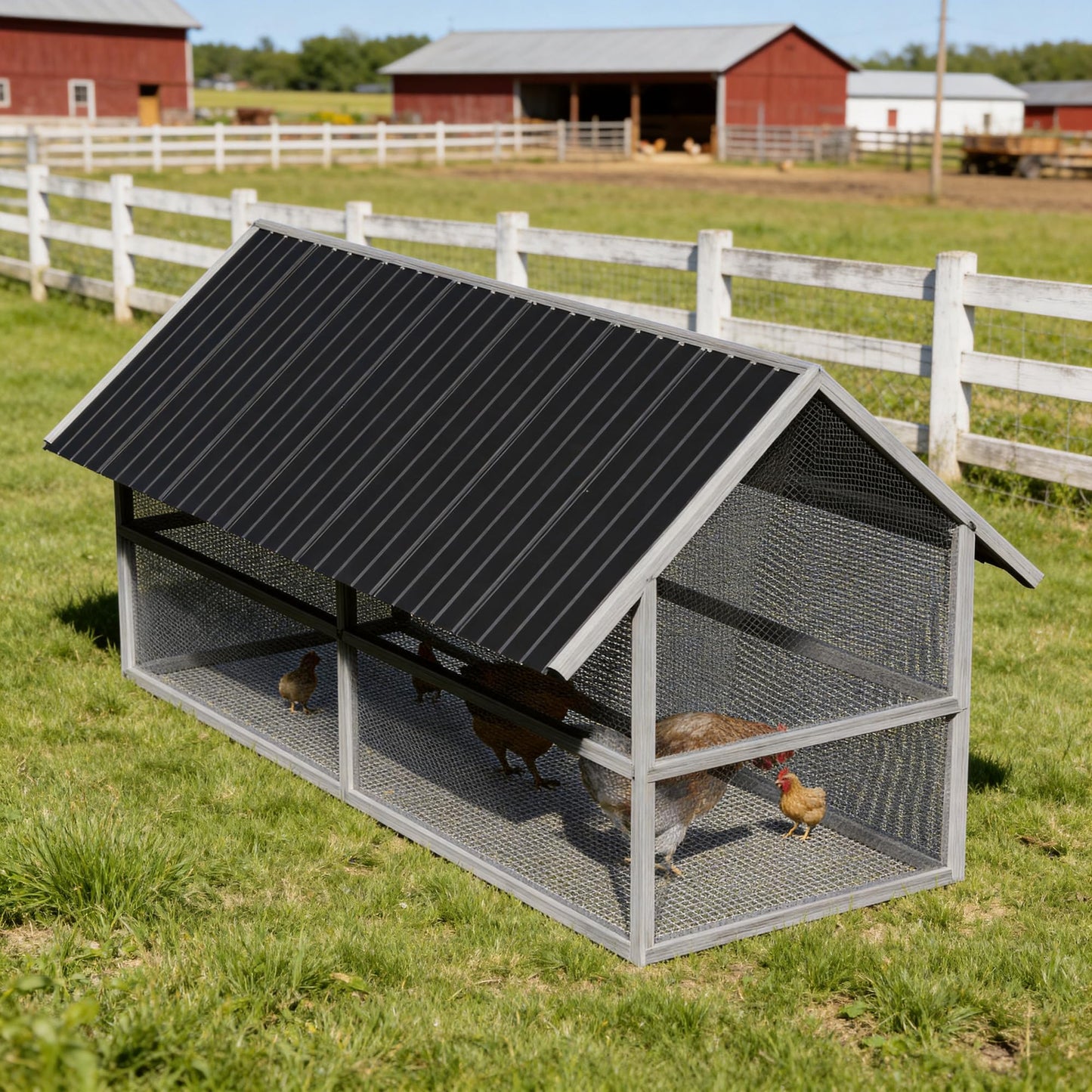 HDSTORZON 72.8" x 18" Metal Roof Panels, 20pcs Corrugated Galvanized Steel Roofing Sheets, Anti-Rust & UV-Resistant, Metal Roofing Panels with Screw for Barns, Garages, Patios, Chicken Coop