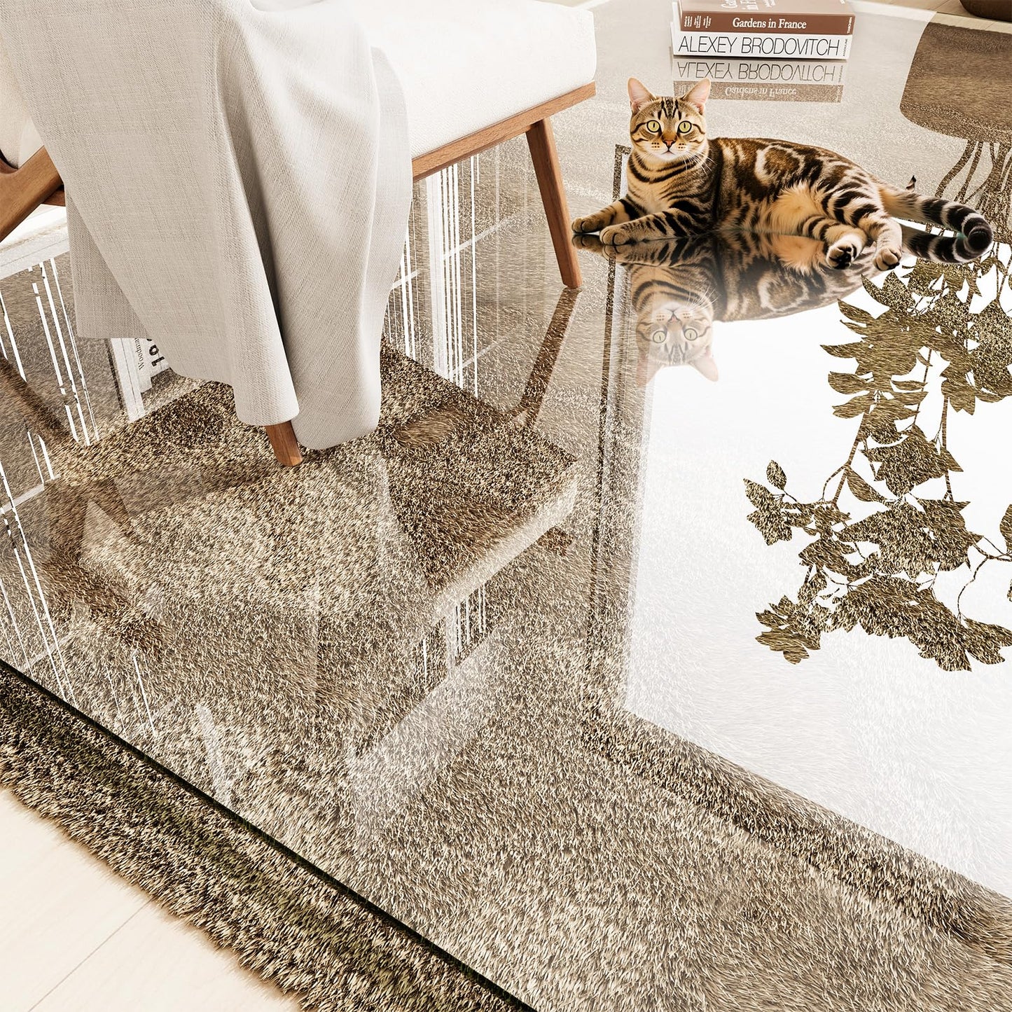 InfiniGlass Tempered Glass Chair Mat 80"x40" – Ultra-Clear Office Chair Mat for Hardwood Floors & Low-Pile Carpets – Heavy-Duty 0.2" Scratch-Resistant Surface with Non-Slip Pads – Supports 1,000 lbs
