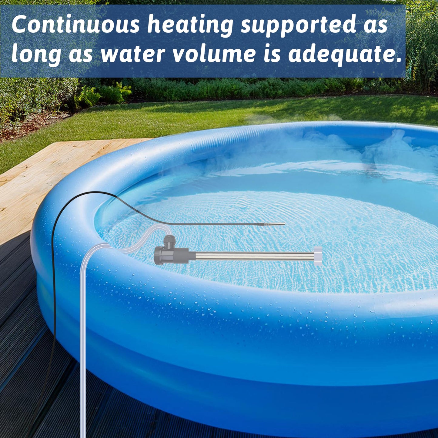 XCLBTFDC 1000W Immersion Water Heater Portable Electric Hot Tub and Bathtub Fully Submersible Water Heater with Thermostat, GFCI Leakage Protection for Hot Tub, Water Trough, Buckets, pool Easy to use