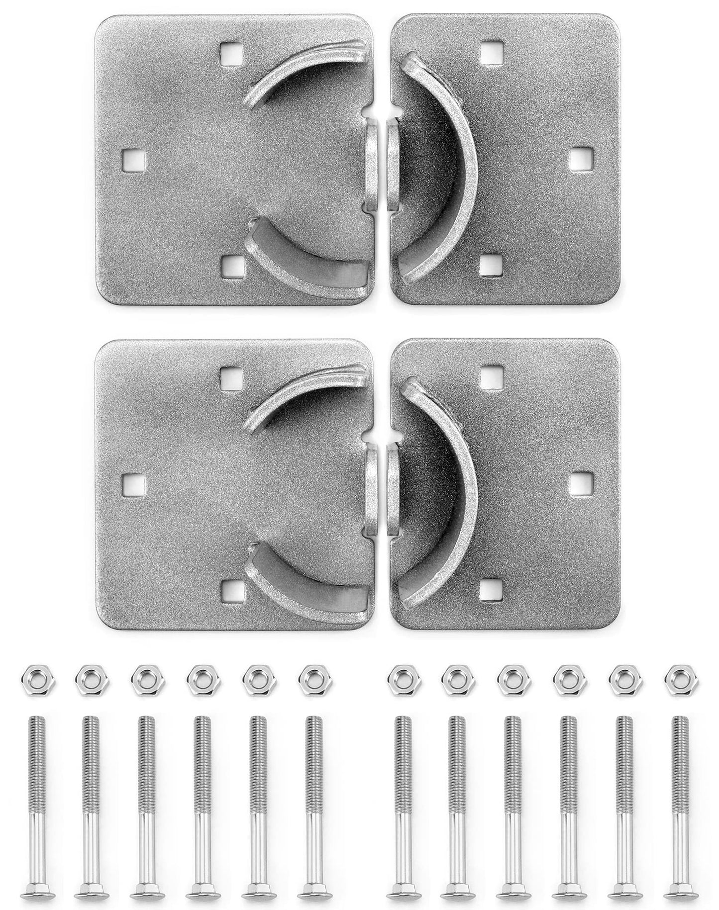 QWORK Heavy Duty Puck Lock and Hasp, 2 Pack High Security Steel Hidden Shackle Keyed Alike Padlocks with Keys for Trucks, Gates, Vans and Vending Machines