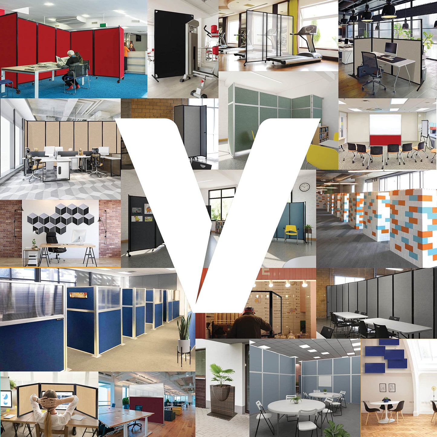 Versare Workstation Partition | Portable Wall Divider | Modern Office Cubicle | Free Standing Privacy Screen | Flexible Work Space | 66" x 70" W/Window, Black Fabric Panels