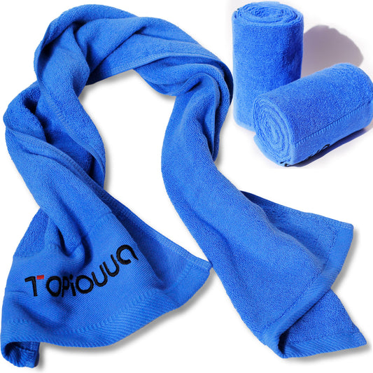 TOPIOUUA Unisex Sports Towels (Set of 2) Upgraded Version-Ultra-Soft Premium Quality100% Cotton Sweat-Absorbing Towels Ideal for Workouts, Workout Towels，Gym Towels Sessions, & Hiking Trips!