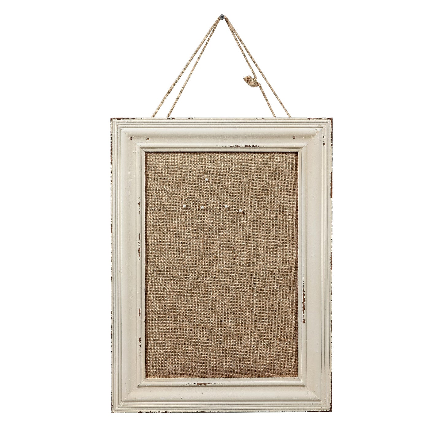 SOFE Cute Linen Small Bulletin Board, 15.7×12 Inches White Decorative Cork Boards for Walls with Frame, Wood Vision Board Farmhouse Pin Board for Home Office School, Rustic Memo Board Display Photo
