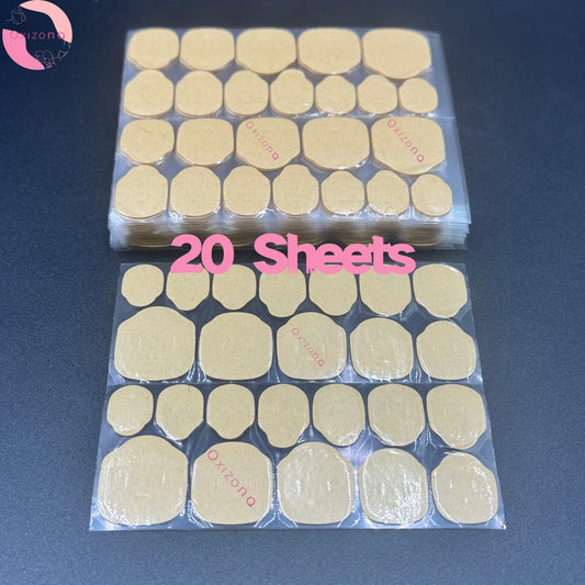 OXIZONA Nail Adhesive Tabs Strong Nail Glue Stickers for Press Ons Waterproof Breathable Jelly Double Sided Adhesive Tabs 20 Sheets(480pcs)